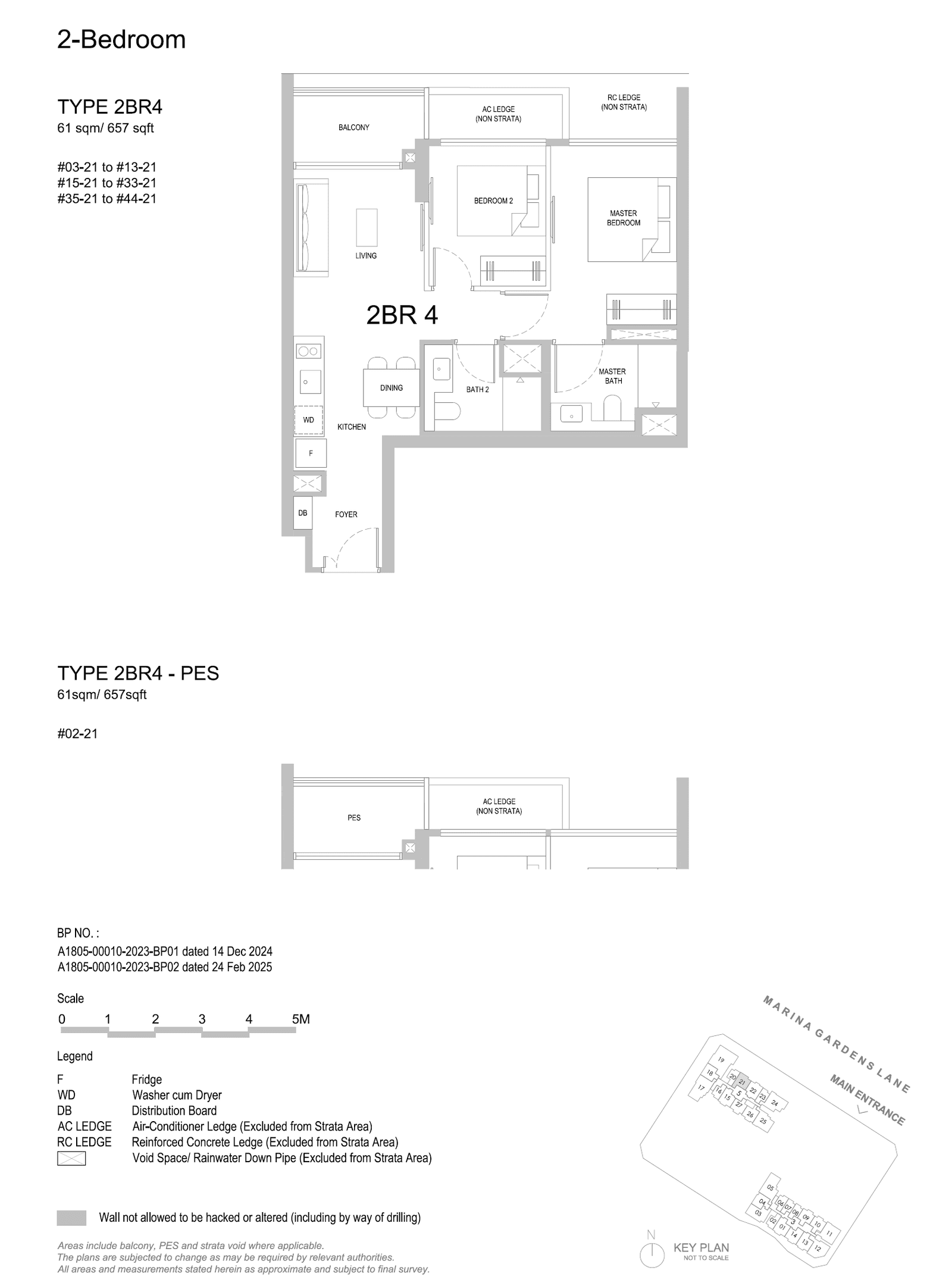2BR4 floor plan, 657 sqft