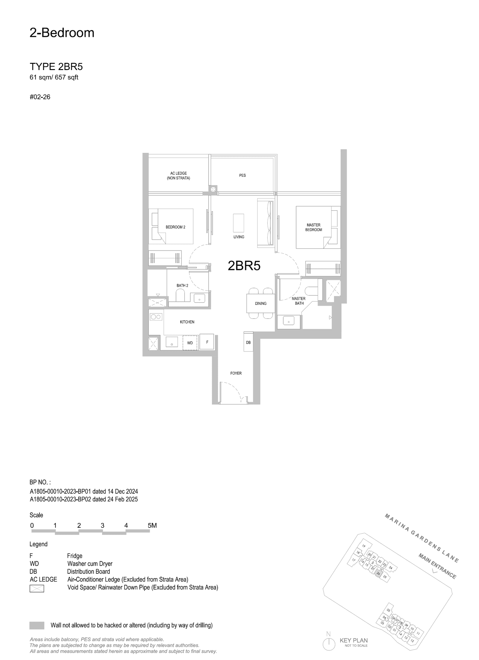 2BR5 floor plan, 657 sqft